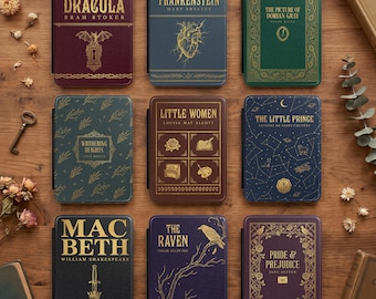 Book Kindle case cover accessories, cute book folio case bookish reader gift for Kindle Paperwhite 12th gen sleeve