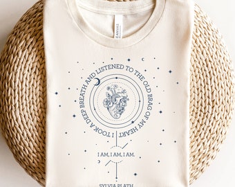 Maglietta di Sylvia Plath, maglietta del poeta, dark academia, maglietta rinascimentale, merchandising libresco, regalo per insegnanti di inglese, felpa per club del libro
