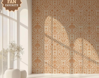Moroccan Wallpaper, Modern Moroccan Tile, Linen Color, Peel and Stick, Scandinavian, bathroom home decor, Whimsical wall art, Terracotta