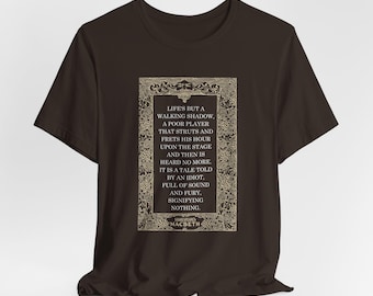 Shakespeare shirt, bookish merch, English teacher gift, literature poet tee, Gothic clothes, book club gifts, Macbeth shirt