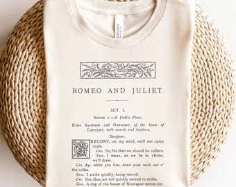 Shakespeare shirt, renaissance shirt, poet shirt, bookish merch, English teacher gift, Romeo and Juliet, Shakespeare gifts