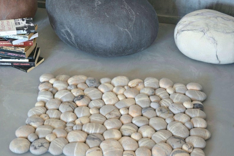 Felt Stone Rug Wool Stone Rug Pebble Rug Felted Pebble Etsy