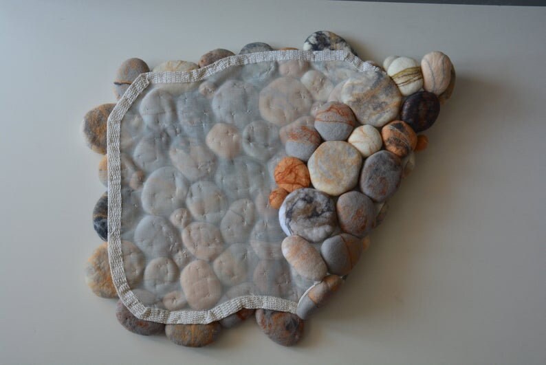 Felt Stone Rug Wool Stone Rug Pebble Rug Felted Pebble Etsy