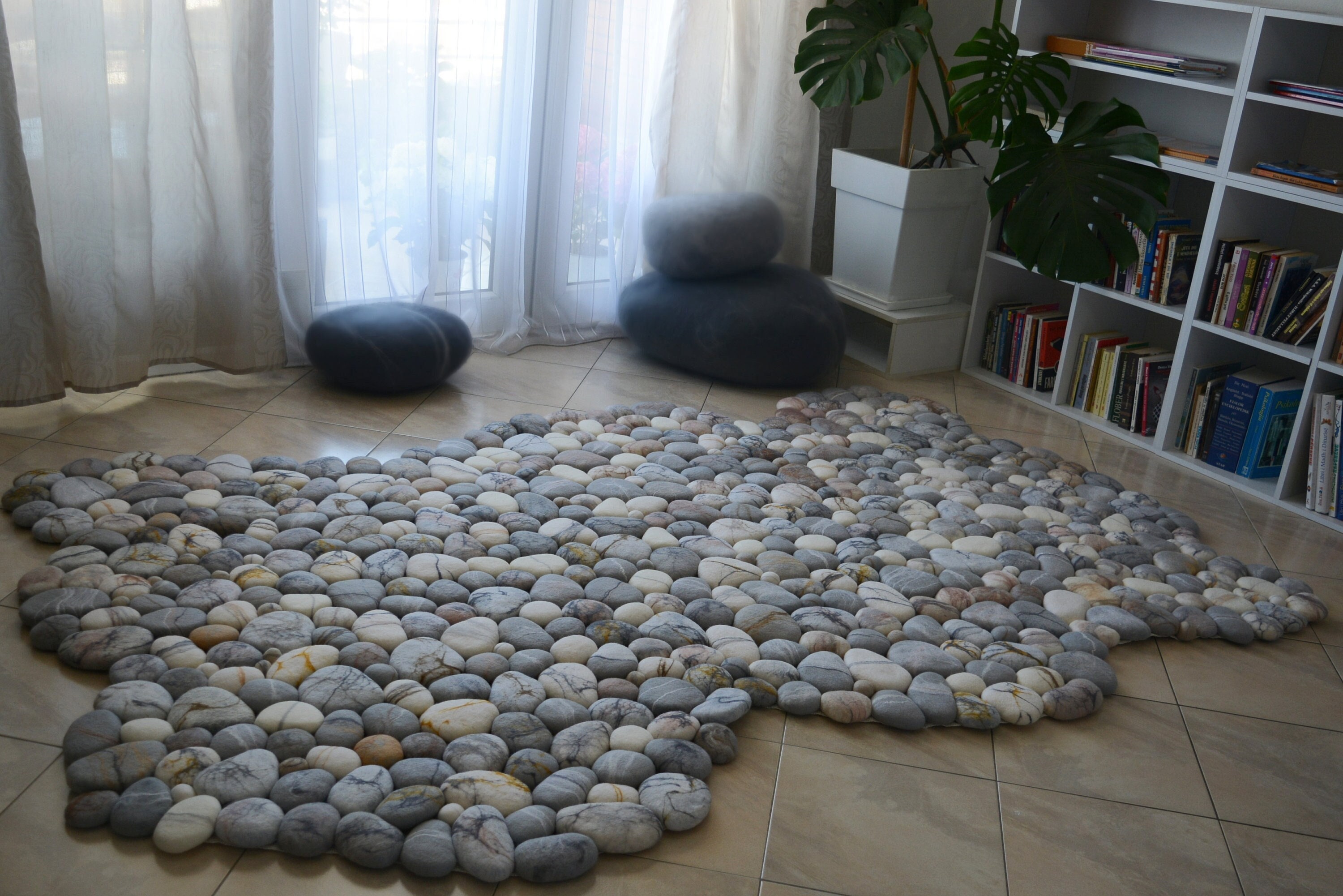 Destreza retirada en voz alta Alfombra de piedra de fieltro alfombra de piedra de lana - Etsy México