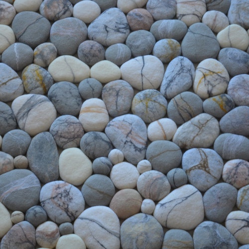 Felt Stone Rug Wool Stone Rug Pebble Rug Felted Pebble Etsy