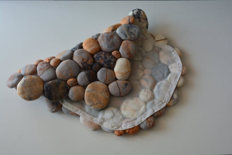 Felt Stone Rug Wool Stone Rug Pebble Rug Felted Pebble Etsy