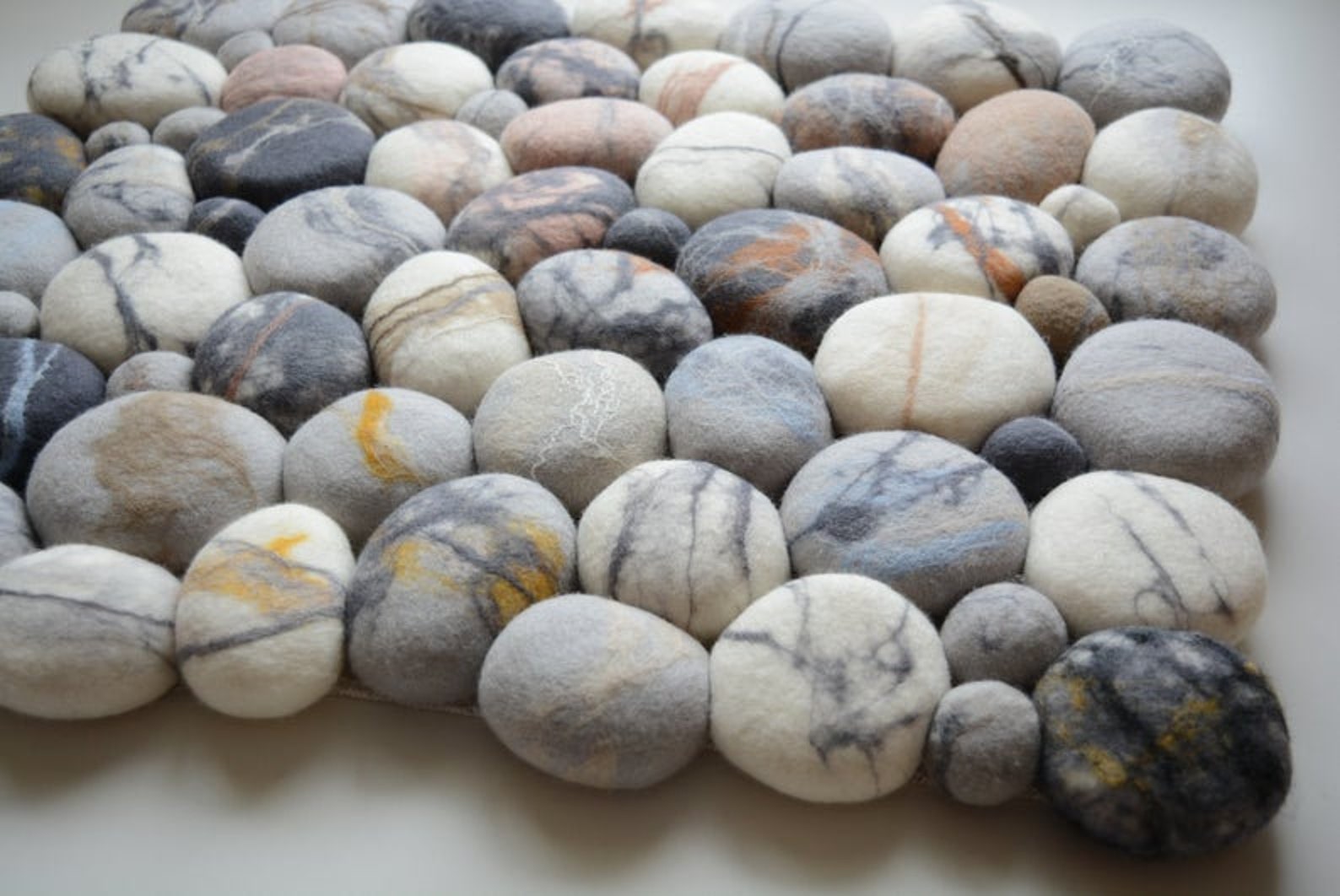 Felt Stone Rug Wool Stone Rug Pebble Rug Felted Pebble Etsy