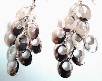 Handmade earrings with metal drops