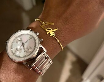 Personalized Name Plate Bracelet, Adjustable Stainless Steel