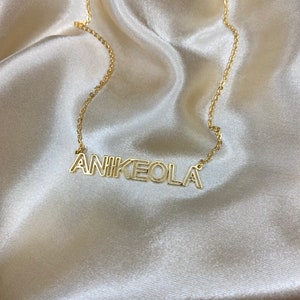 Name Necklace Outline Name Necklace Gold Name Necklace Personalised Name Necklace Personalised Necklace image 5