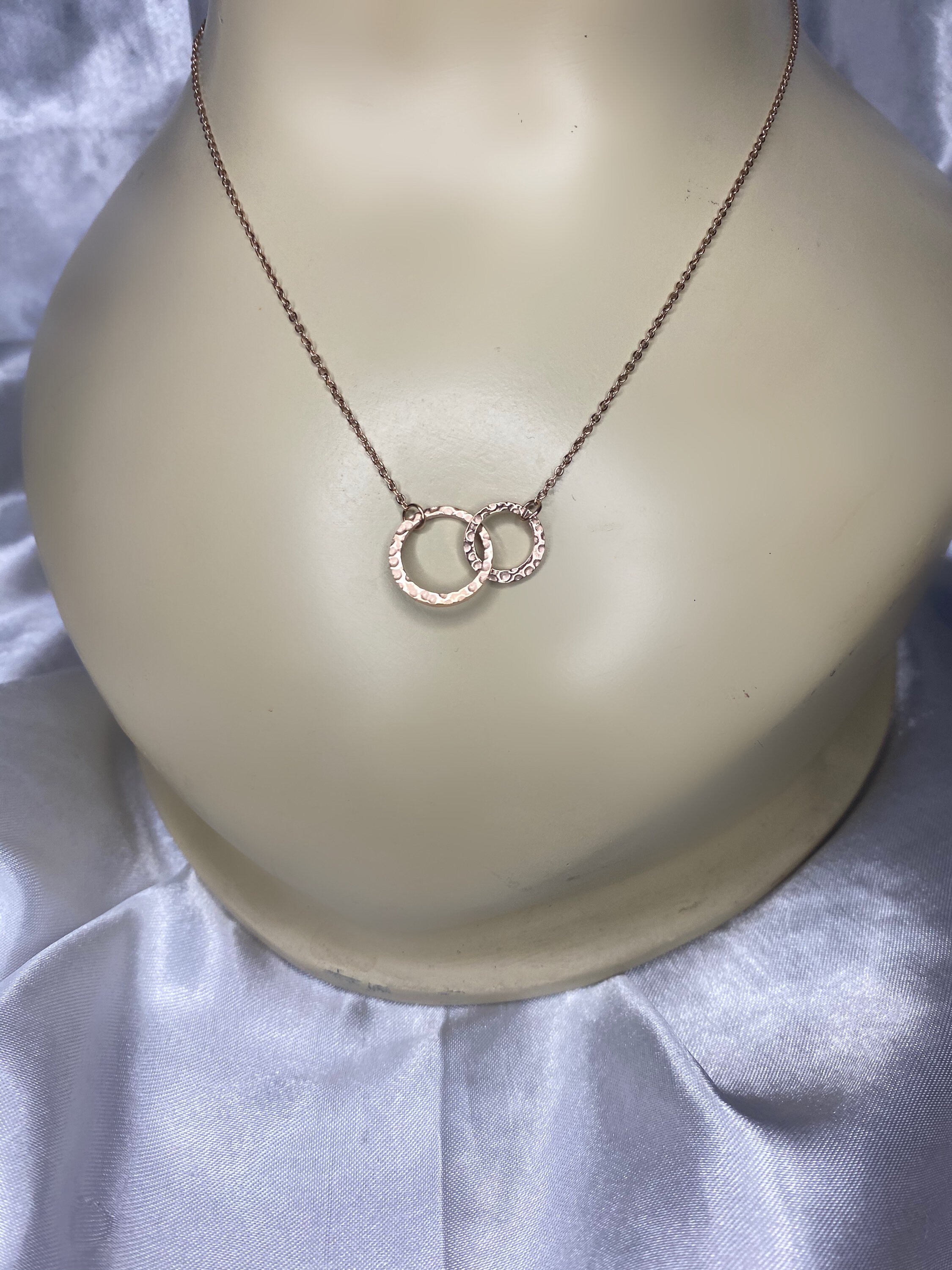 14k Gold Fill Circle Necklace Sterling Silver Linked Circle - Etsy UK