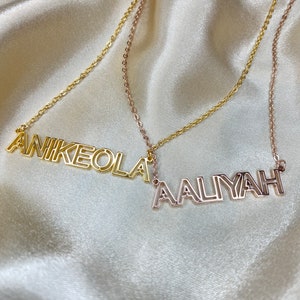 Name Necklace Outline Name Necklace Gold Name Necklace Personalised Name Necklace Personalised Necklace image 6