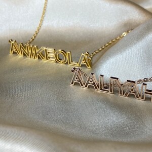 Name Necklace Outline Name Necklace Gold Name Necklace Personalised Name Necklace Personalised Necklace image 3