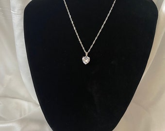 Heart necklace Crystal Heart Necklace Bridesmaids gift Valentine’s Day Gift Heart Best friend Gift Christmas gift Gift for her prom necklace