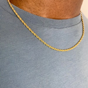 Gold Rope Chain Rope Chain Twist Necklace Chain Stainless Steel Chain Necklace Gift For Him Gift For Her Spiral Necklace Father’s Day Gift