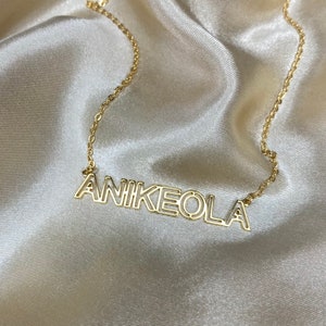 Name Necklace Outline Name Necklace Gold Name Necklace Personalised Name Necklace Personalised Necklace image 2