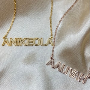 Name Necklace Outline Name Necklace Gold Name Necklace Personalised Name Necklace Personalised Necklace image 1