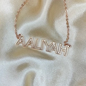 Name Necklace Outline Name Necklace Gold Name Necklace Personalised Name Necklace Personalised Necklace image 4