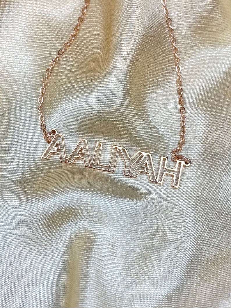 Name Necklace Outline Name Necklace Gold Name Necklace Personalised Name Necklace Personalised Necklace image 4