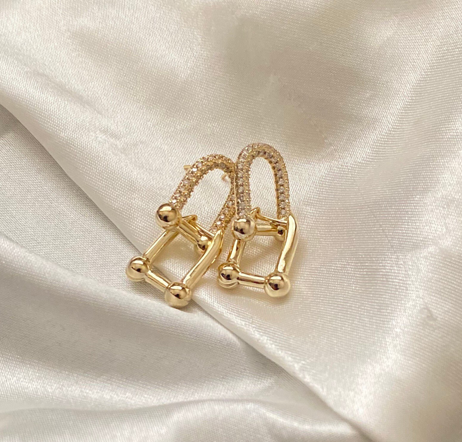 U Link Earrings U Chain Earrings 14K Gold Plated Earrings | Etsy