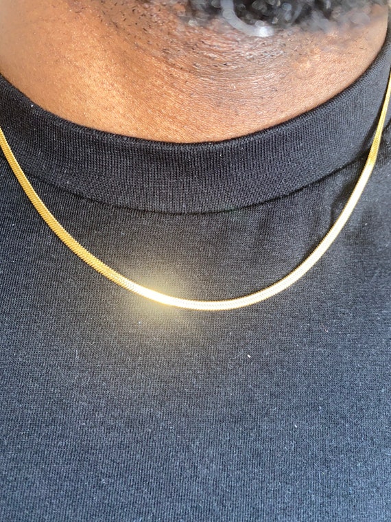 Herringbone Necklace Mens Herringbone Chain Mens Snake - Etsy