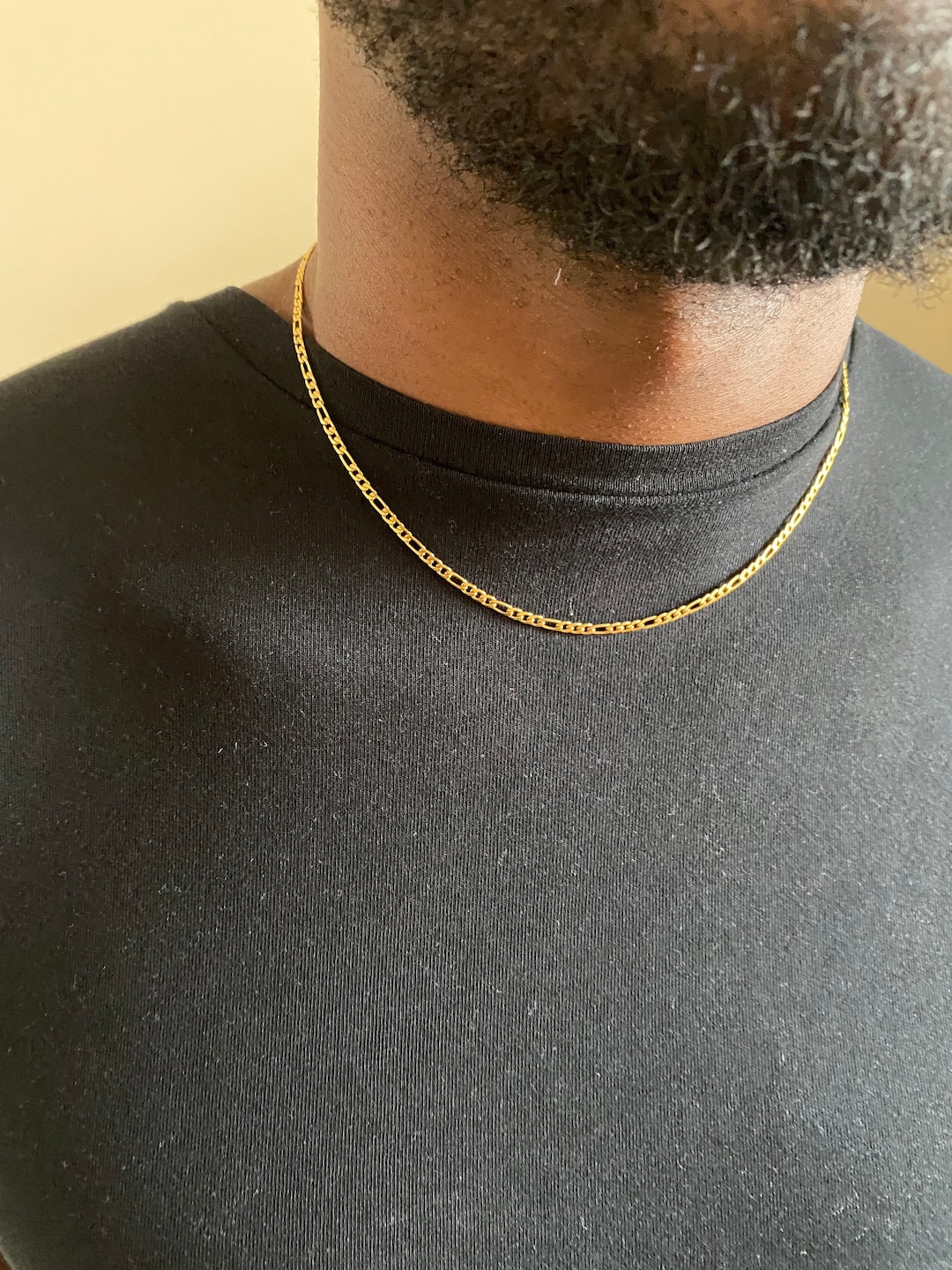 Collier Cha ne Figaro Dor Collier Unisexe En Acier Inoxydable 3 Mm collier-cha-ne-figaro-dor-collier-unisexe-en-acier-inoxydable-3-mm