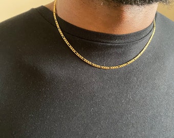 Figaro Chain Necklace Gold Layering Necklace Gold Dainty Necklace Simple Gold Necklace Unisex Necklace Gift for him Father’s Day Gift