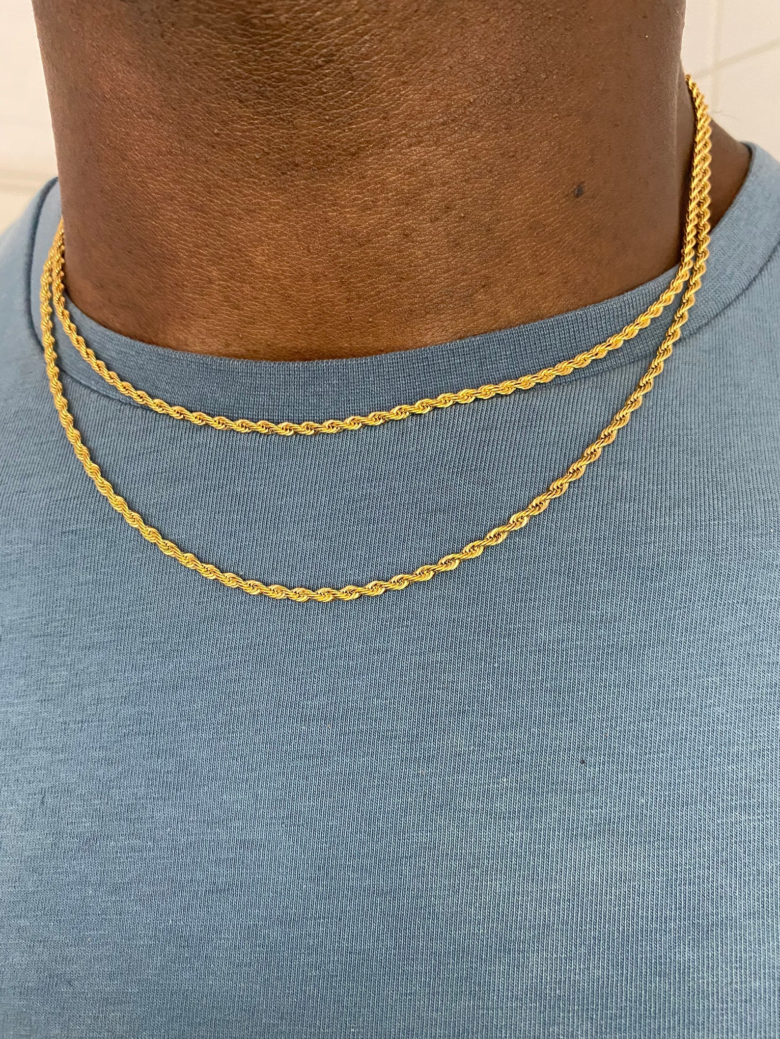 Gold Rope Chain Rope Chain Twist Necklace Chain Stainless - Etsy