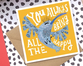 Best Friend Birthday Card - Hummingbird - Gratitude Card