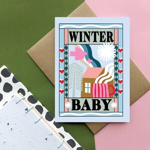Cartão de bebê novo - inverno imagem 2