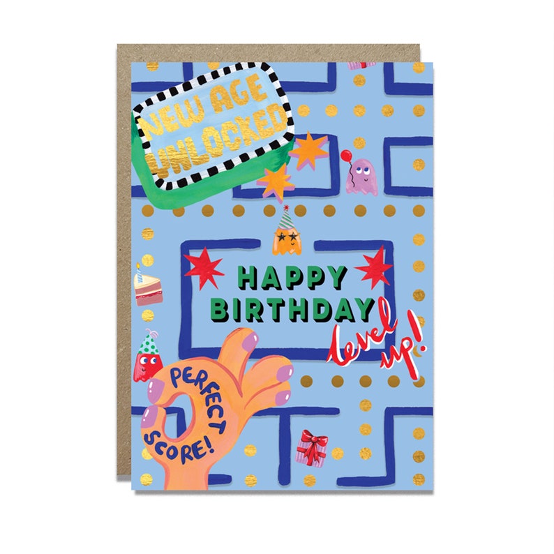 Carte d'anniversaire de joueur rétro image 2