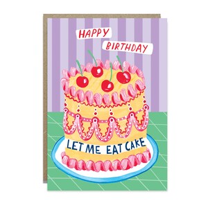 Cartão de bolo de aniversário - Deixe-me comer bolo imagem 3