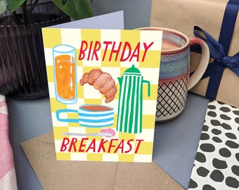 Cartão de café da manhã de aniversário