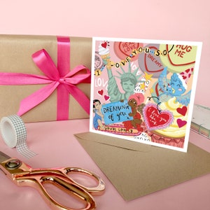Tarjeta de amor romántica kitsch - Aniversario - Boda - San Valentín