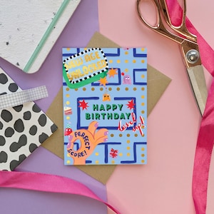 Carte d'anniversaire de joueur rétro image 1