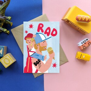 Rad Dad-kaart | Leuke vader | Coole Vaderdagkaart | Leuke kaart | Peutervader | Jonge kinderen | Grappige kaart voor papa | Tatoeage vader