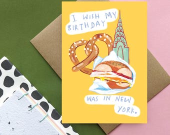 Cartão de desejos de aniversário de NYC