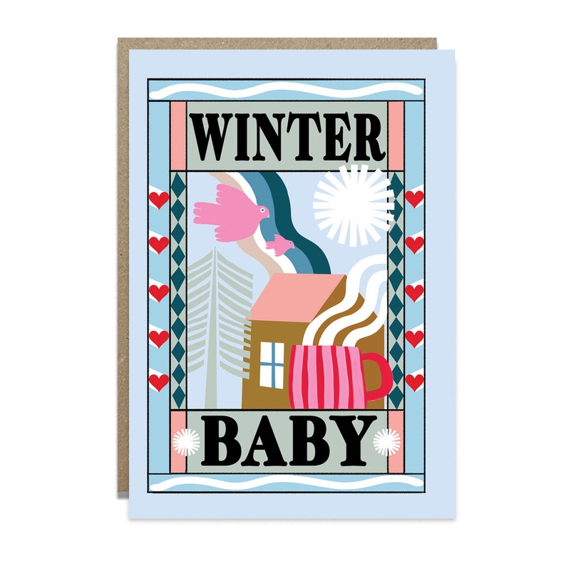 Cartão de bebê novo - inverno imagem 3