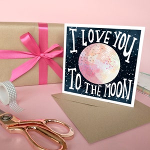 Biglietto d'amore per San Valentino o anniversario sulla luna