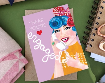 J'ai entendu dire que vous étiez fiancée - Carte de fiançailles - Pin Up