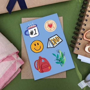 papa numéro 1 | carte fête des pères | Thème du camping | Papa en plein air | Camping familial | Fête des pères mignonne | Camping Card pour papa