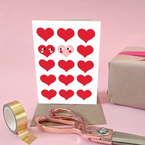 Biglietto d'amore con cuori arrossati