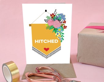 Hitched Wedding Card