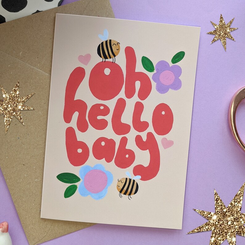 Carte pour bébé - Hippie rétro - Design unisexe image 7