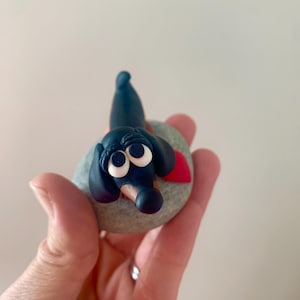 Birthday dachshund gift , sausage dog mum gift, Dachshund lover gift. From the dog gift, black and tan dachshund, clay miniature dog