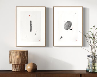 Wabi Sabi Japanese Wall Art, Japandi Zen Wall Art, Two Piece Gallery Wall Set, Trending Now Japandi Art, Japanese Poster