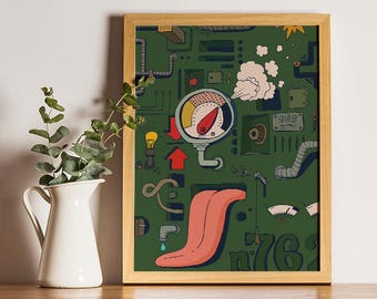 Arte de parede para imprimir, Impressões para baixar, Arte para decoração de parede, Ilustração, Cartaz de culinária, Escandinavo, Decoração de quarto estilo Tumblr, Pôster abstrato