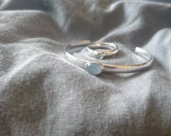 Sterling Zilveren Armband en Ring Set- Op bestelling gemaakt 925 Gekeurd