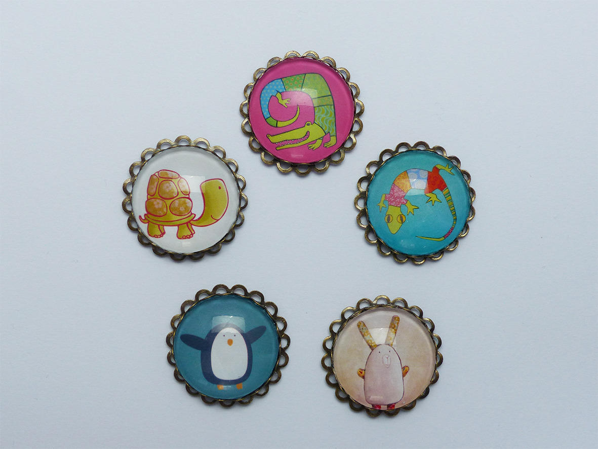 Magnet Cabochon Rond Illustration Au Choix