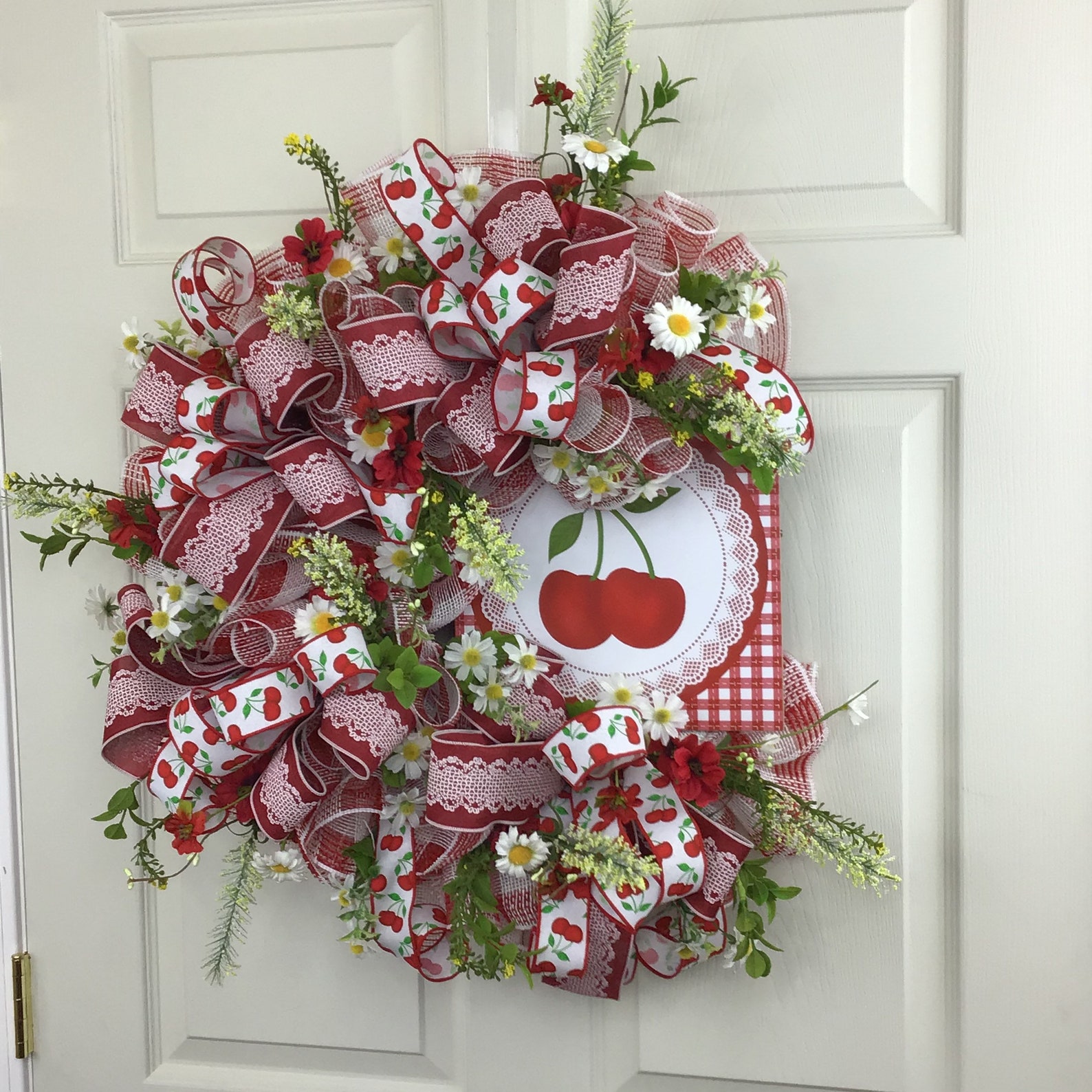 Seasonal cherry wreath cherry wreath for front door  etsy Seasonal cherry wreath cherry wreath for front door  etsy
